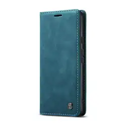 Luxury Retro Leather Wallet Phone Case with Multiple Card Slots and Stand Function - Galaxy S25 FE (Green)