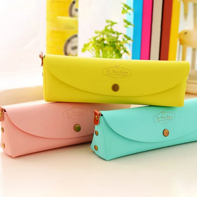 2 Db Cukorkás Színek Toll Táskák Divat Pu Ceruza Táska Ceruzák Tároló Szervező Hallgató Iskolai Irodai Kellékek - Image 2