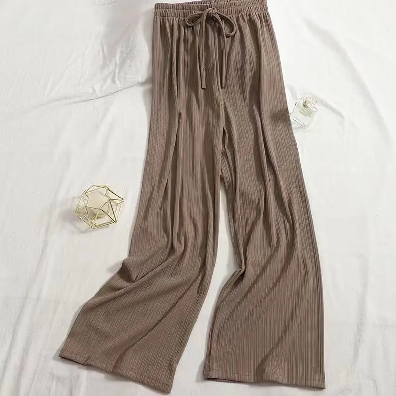 

2023 New Autumn Winter Wide Leg Pants for Women High Waist Vertical Tube Black Plush Corduroy Pants for Children