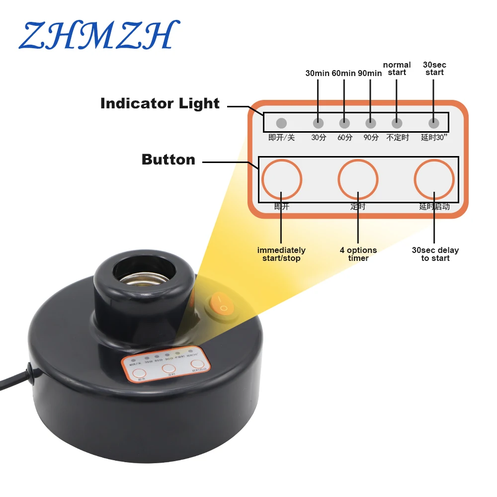 High Ozone UV Disinfection Lamp UVC Germicidal Light Sterilizing Lights Remote Controller Household E27 110V 220V 40W 253.7nm
