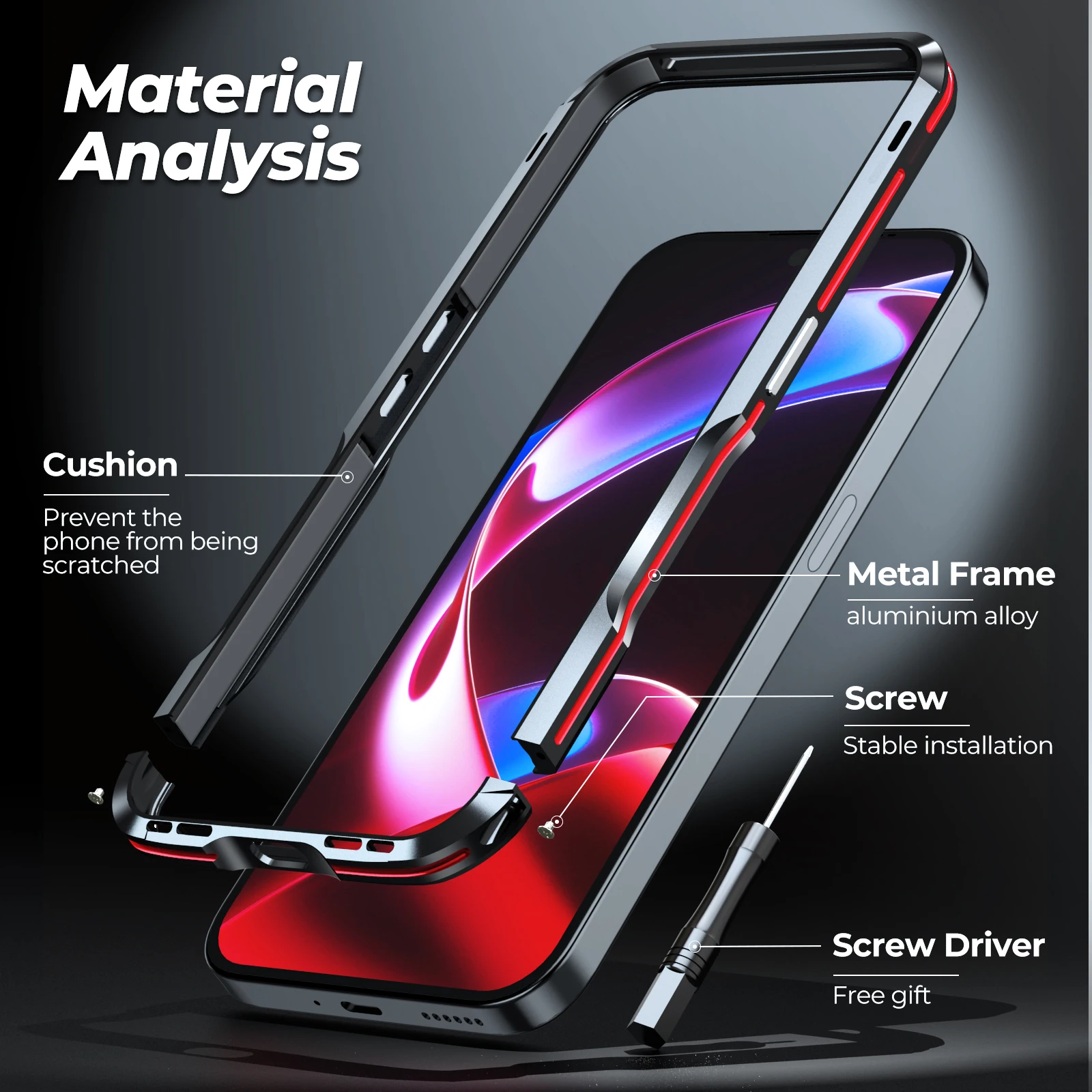Premium Aluminum Shockproof Luxury Metal Bumper Phone Case