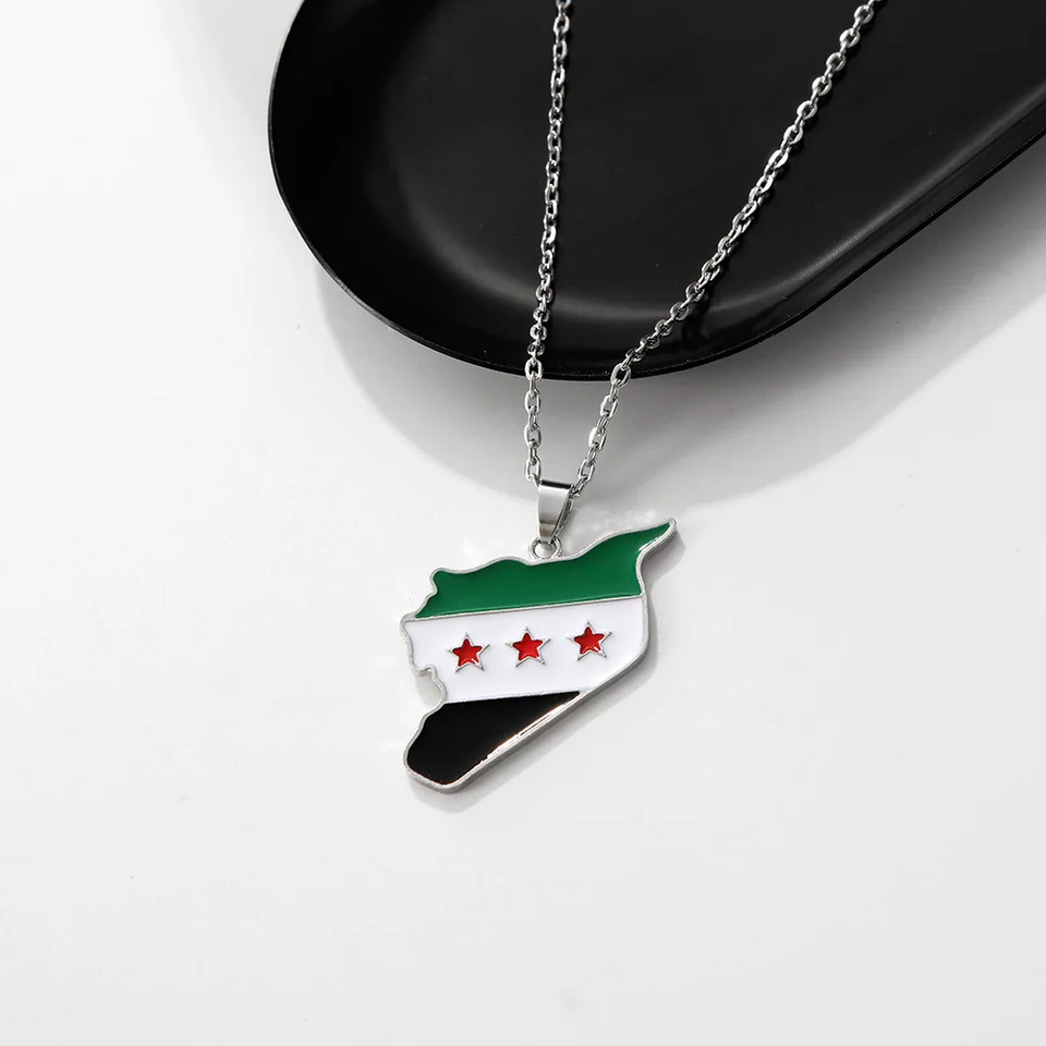 Free Syria Flag Silicone Keychains Syria Flag Backpack Car Keyring Accessories