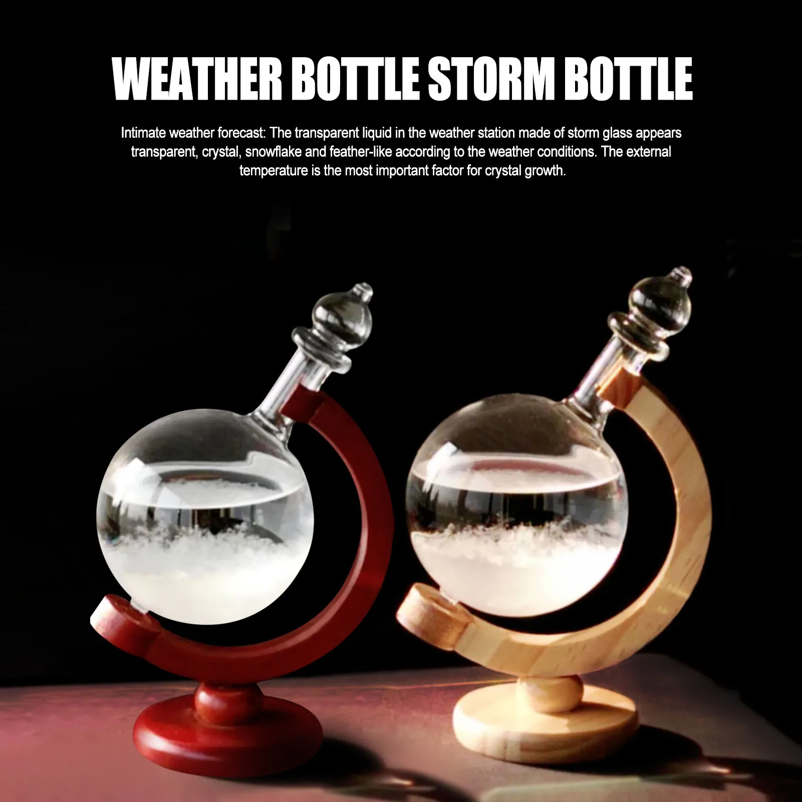 Innovative Weather Forecast Glass Bottle Weather Predictor Barometer Home Decoration Blue