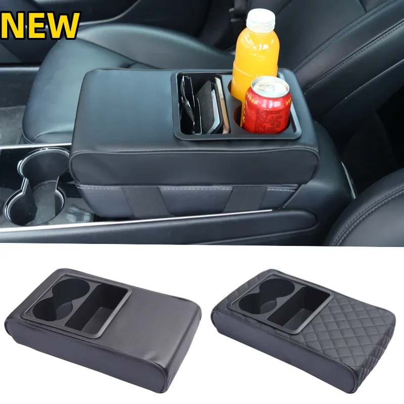 Car Armrest Cushion with Cup Holder