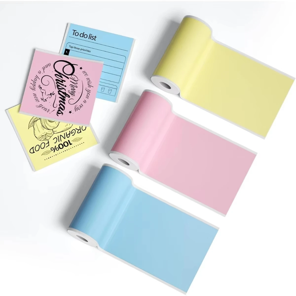 3/6/9/12롤 57x30mm 어린이 카메라 리필 롤: 노란색/파란색/분홍색 BPA 프리 감열지