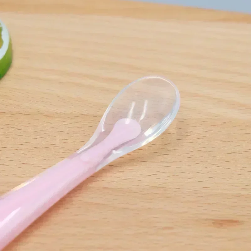 1/2Pcs Silicone Spoon Set Baby Learning to eat Training Spoon Baby Silicone Soft Spoon PP Plastic Box Children's Tableware Box 3