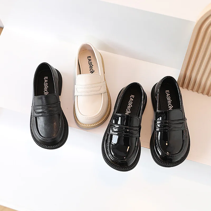 

Kids Leather Shoes Fashion Girl Princess Shoes Black Soft Bottom Single Shoes Children Spring Autumn Casual Shoes for 1-8 Years