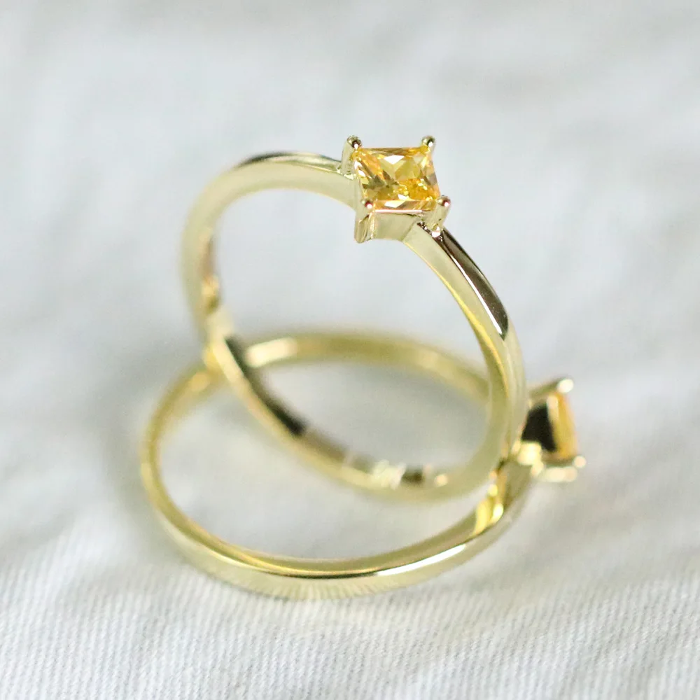 

14K Gold Jewelry Natural Yellow Topaz Gemstone Ring Women Fine Anillos De Bizuteria Wedding Bizuteria 14K Gold Rings Female Girl