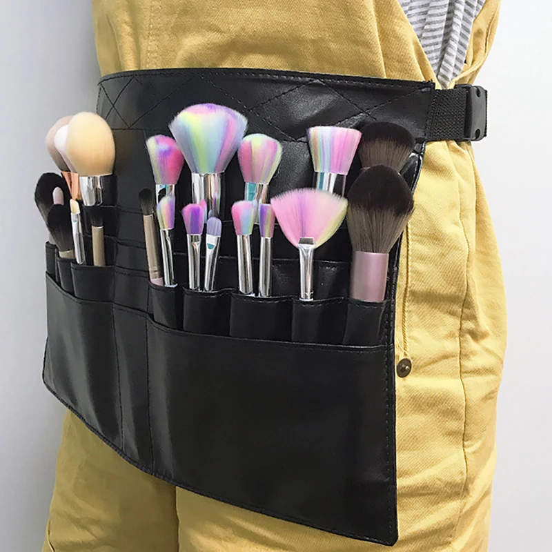 Makeup Organizer 32 Holes Foldable Makeup Brush Bag Women Makeup Brush Tools Bag Organizer Professional Artist Hair Stylist Storage Waist