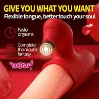 Leistungsstarke Saugen Rose Vibrator für Frauen Mit Zunge Lecken Klitoris Stimulation Nippel Massage Weibliche Erwachsene Waren Sex Spielzeug 4