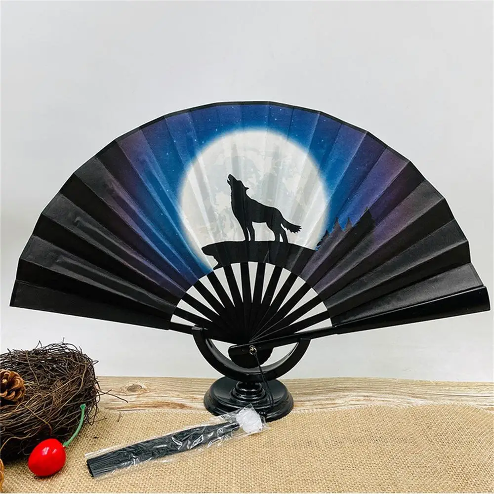 Éventail Pliant - 10 Pouces Éventail Pliant à Main Chinois Éventails à Main En Tissu Oriental Cadeaux De Mariage DIY Décoration Cadeau De Danse Artisanat Éventail En Papier Avec(Blanche