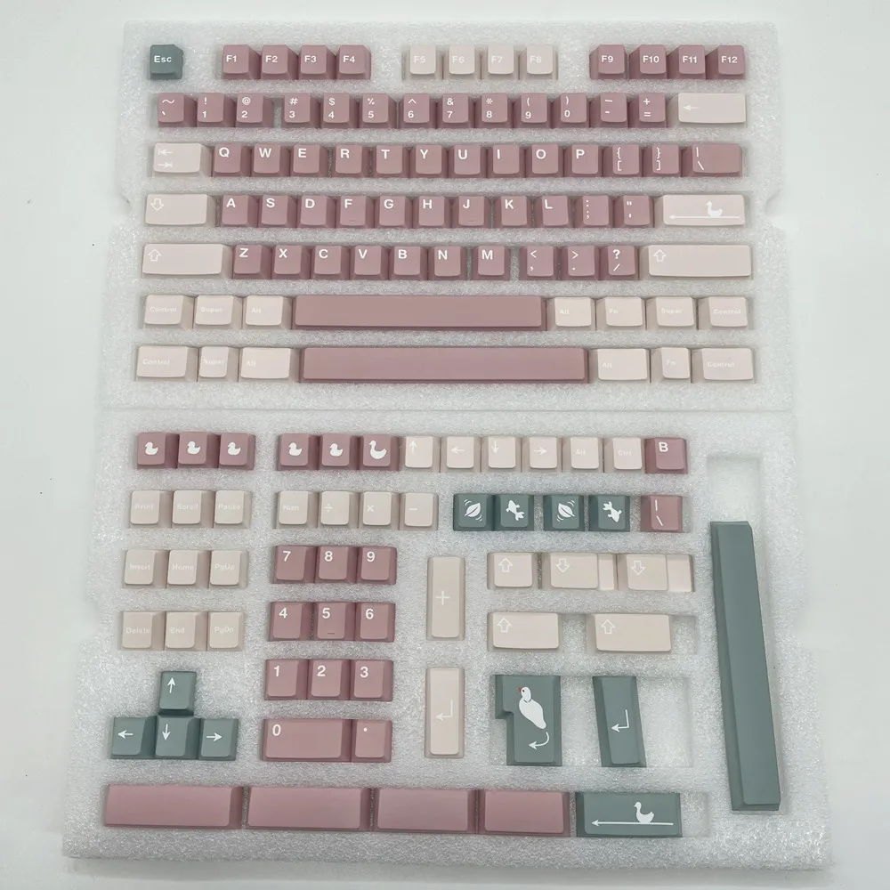 PBT 키캡 하트 워터 오리 체리 프로필 염료 Subbed 원래 디자인 ISO GH60 GK61 GK64 68 75 84 96 980 104 키보드 입력