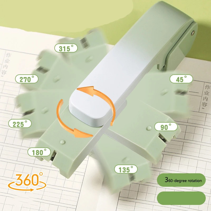 스테이플러는 외관 기준이 높은 360도 회전 가능한 사무용 스테이플러로 가정용으로도 적합합니다.