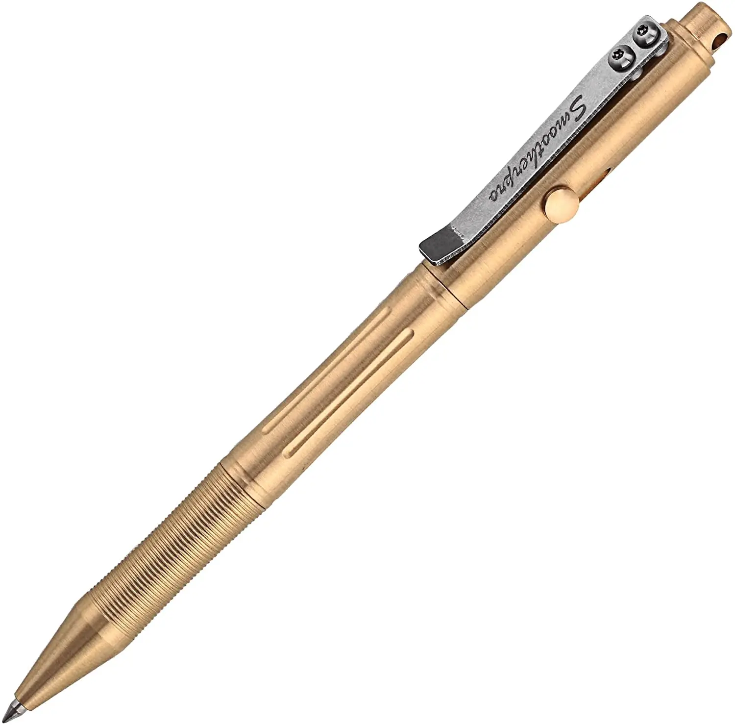 

SMOOTHERPRO Solid Brass Bolt Action Pen Compatible with Pilot G2 Refill Stainless Steel Clip Heavy Weight for Tremor Parkinson
