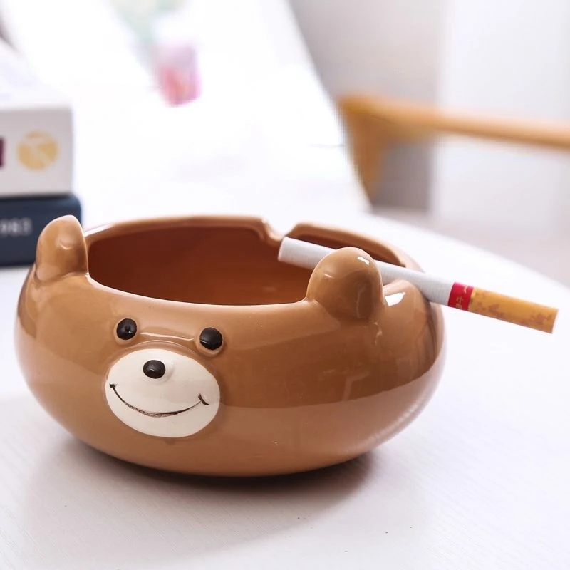 Ashtray ceramic ashtray creative cute personality cartoon small animal home living room bedroom office ashtray ceramic ashtray