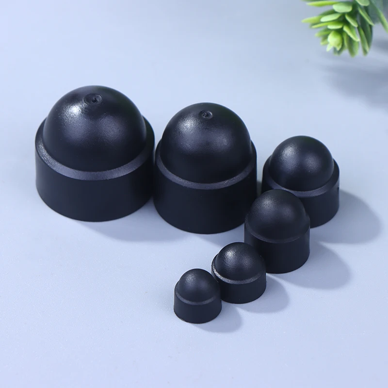 10Pcs/PACK Black M4 M5 M6 M8 M10 M12 Bolt Nut Dome Protection Caps Covers Exposed Hexagon Plastic Screw Protection Covers