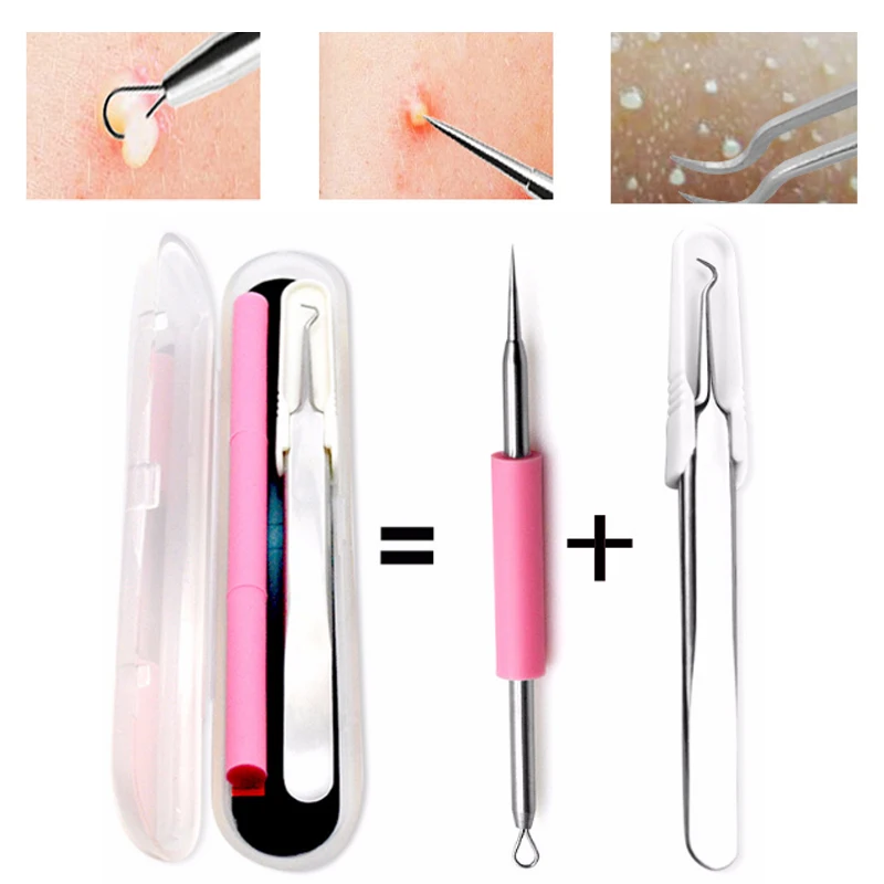 Blackhead Acne Remover Comedone Black Spot Blemish Pimple Remover Stainless Needles Blackhead Pimple Blemish Extractor Beauty black double head faucet valve broken screw extractor damaged bolts wire pipe remover