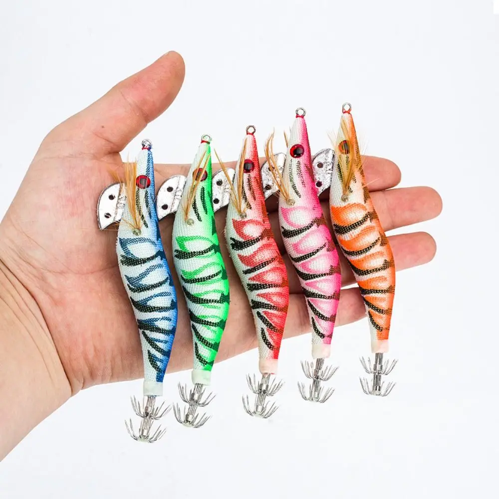 

3PCS Lead sinker Wood shrimp lures 2023 Jigs 8cm/12cm 7.6g/14g Fishing bait Squid Explosive hook Octopus lure Simulation