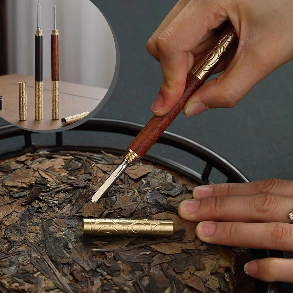 1Pc Exquisite Wooden Kung Fu Tea Knife Ebony Tea Knife Needle Pick Puer Cone Needle Bricktea Tool Chinese Sets Tool