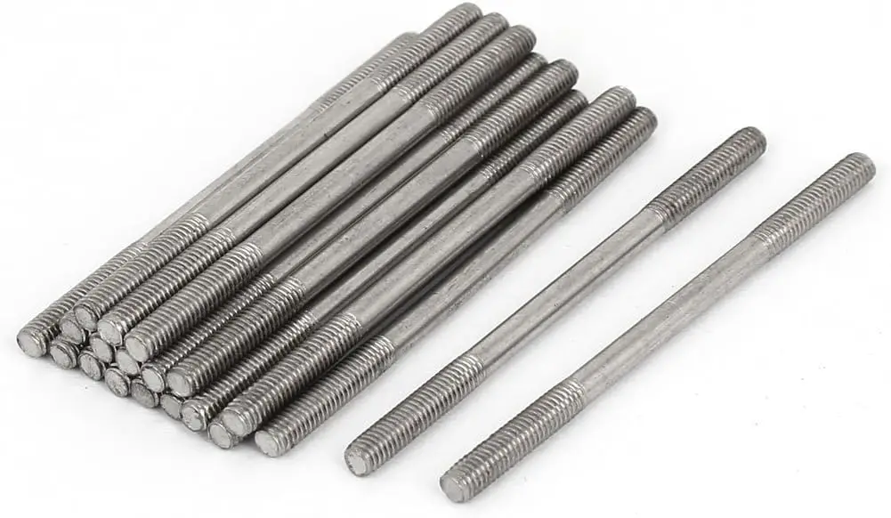 

M3x50mm 304 Stainless Steel Double End Threaded Stud Screw Bolt 20pcs