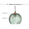 Nordic Glass Pendant Light Green Leaf Pattern Lighting For Living Room Dining Room Hotel Study Bedroom Indoor Decorative Fixture 6