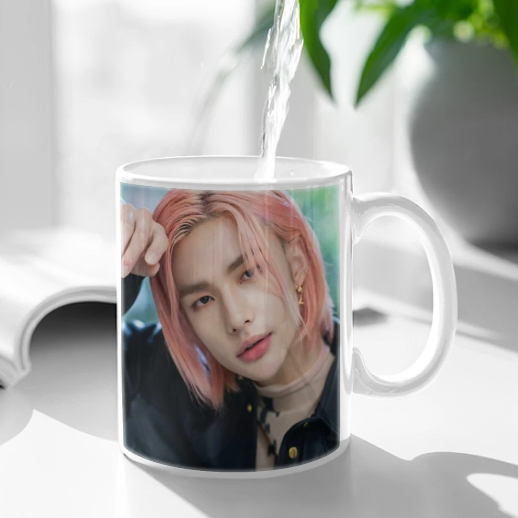 

KPOP-Hwang-Hyunjin-Ceramic Mug Cute Coffee Tea Milk Stave Mugs And Cups with Handle Novelty Gifts