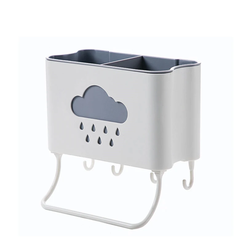 Kitchen Storage Box Household Free Of Punch Shelf Wall Multi-function Tableware Bathroom Cartoon Blue Pink Beige Green |