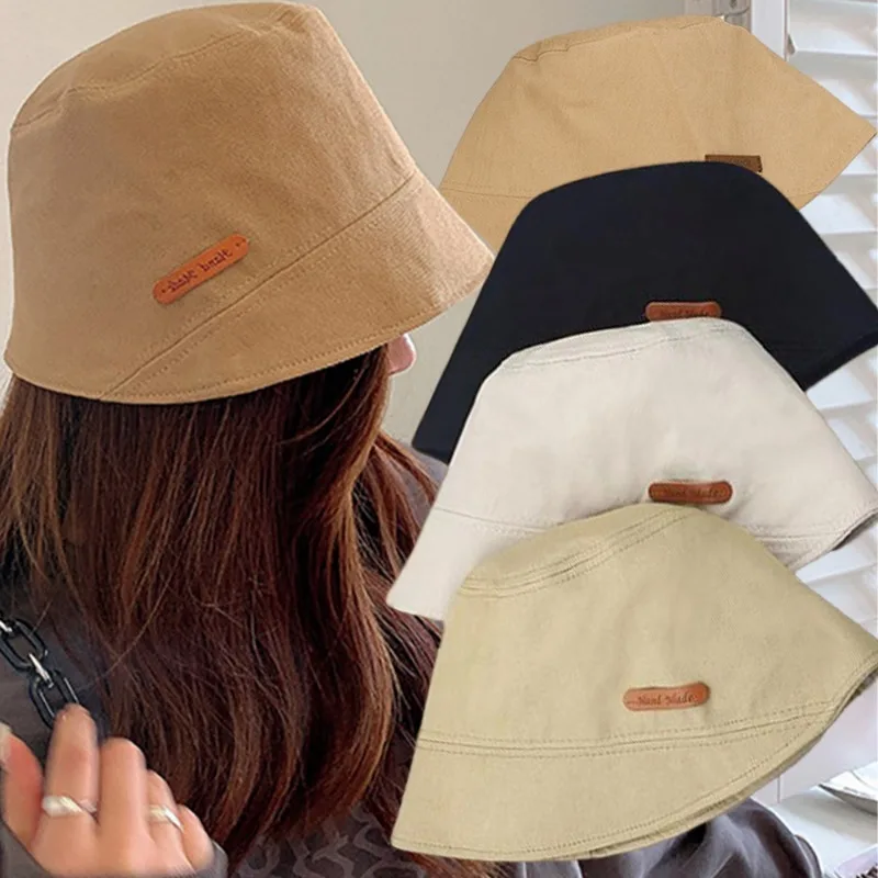 

Woman Fisherman Hat Summer Girls Versatile Casual Breathable Sunshade Basin Cap Solid Foldable Simple Hats Fashion Accessories