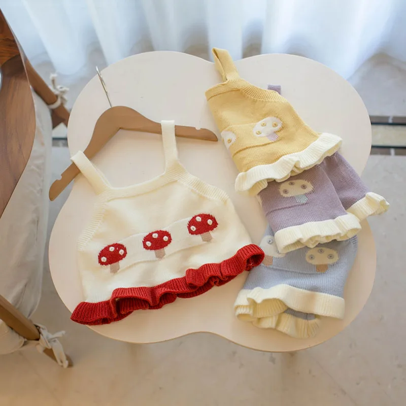 Soft Knit Girls Halter Tops for Summer