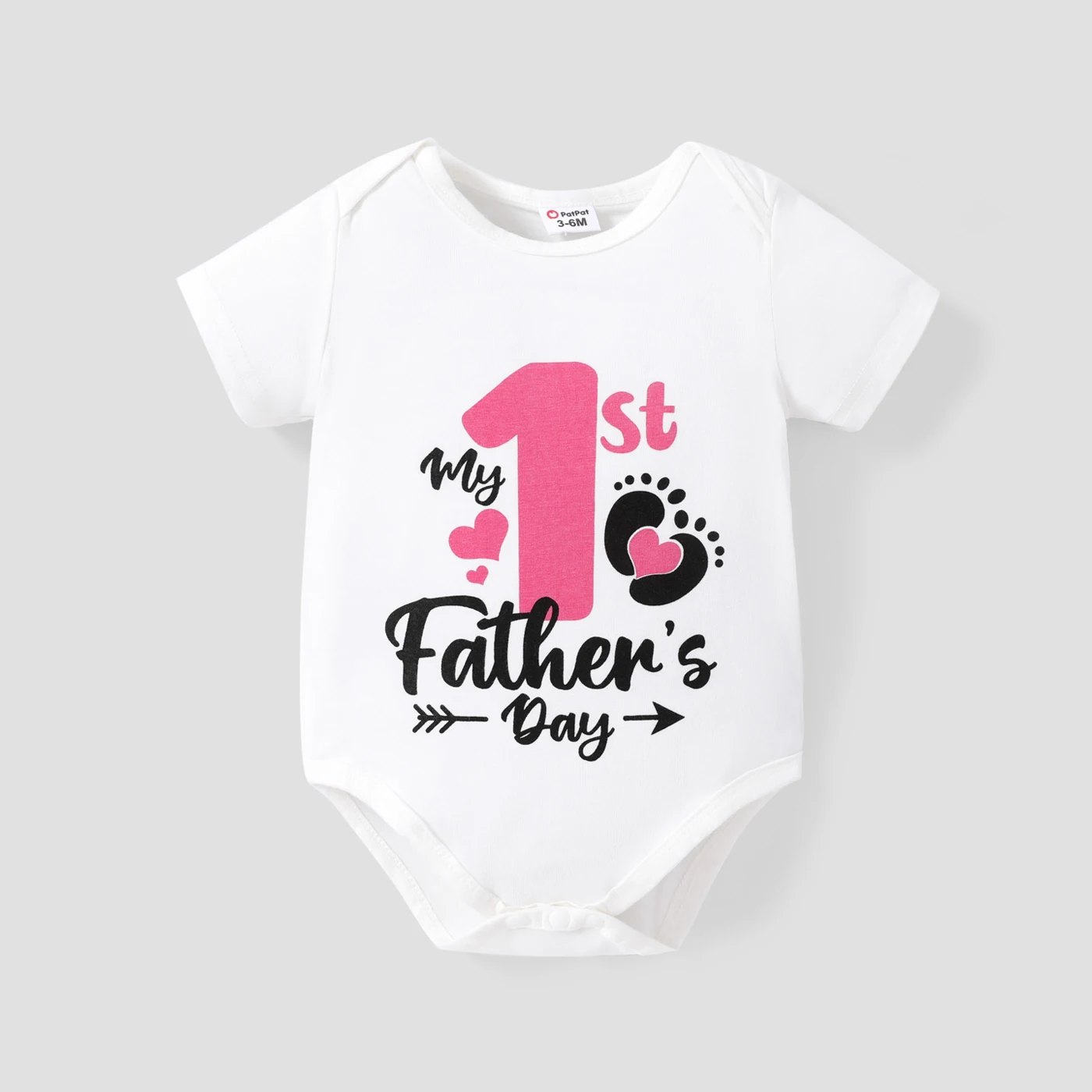 

PatPat Father's day Baby Girl/Boy Letter & Number Print Romper
