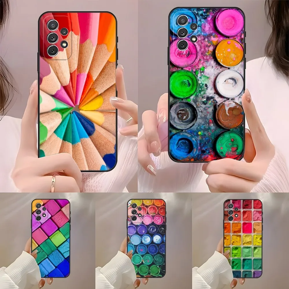 Watercolors Set Paint Palette Custodia Per Telefono Per Samsung Galaxy S7 S8 S9 S23 S20 S10 S22 S30 S21 Pro Plus Cover