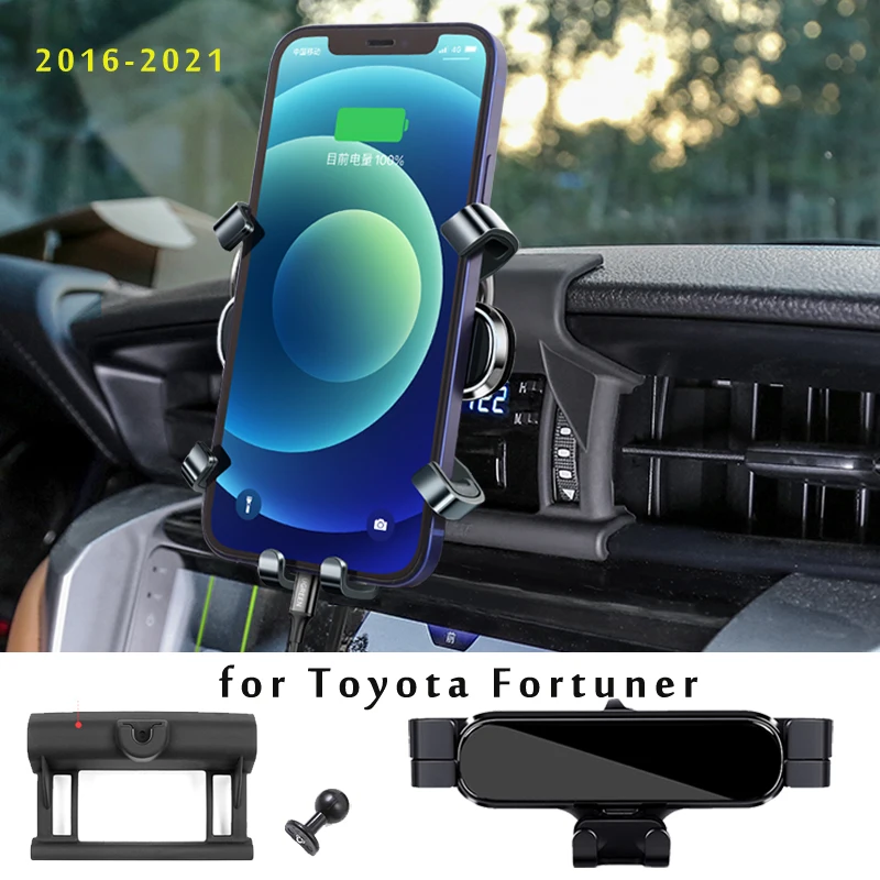 Car Phone Holder For Toyota Fortuner 2016 2017 2021 Car Styling Bracket GPS Stand Rotatable
