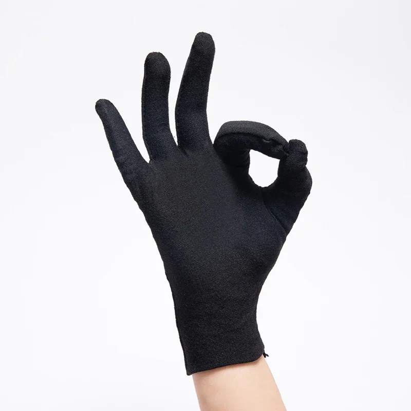Black Cotton Gloves Women Men Mittens Hand Gloves Full Finger Household Kitchen Laboratory Cleaning Food Baking Tool