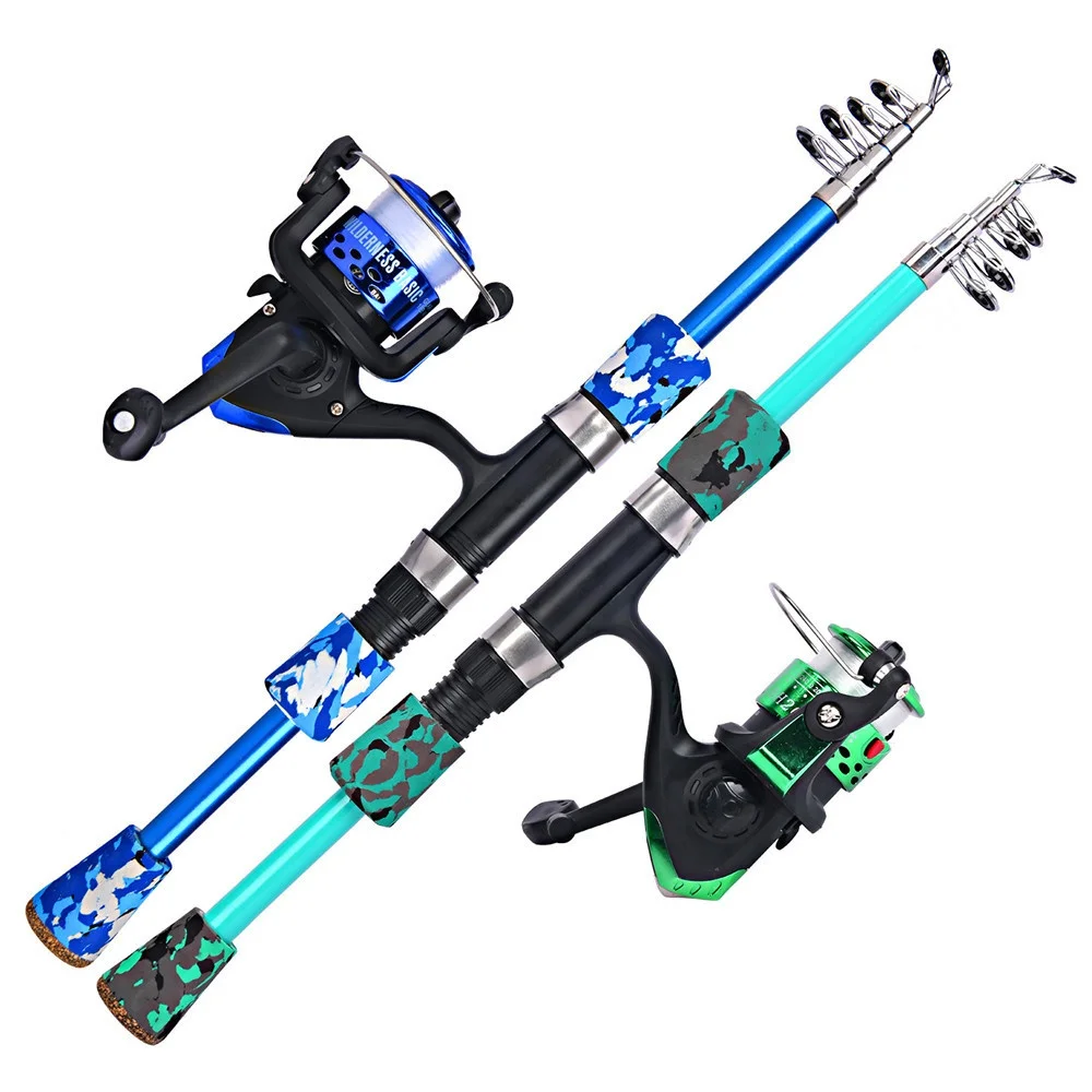 Fishing Combo Telescopic Super Light Fishing Rod and Spinning Fishing Reel  with Fishing Baits Hooks line for Freshwater Fishing