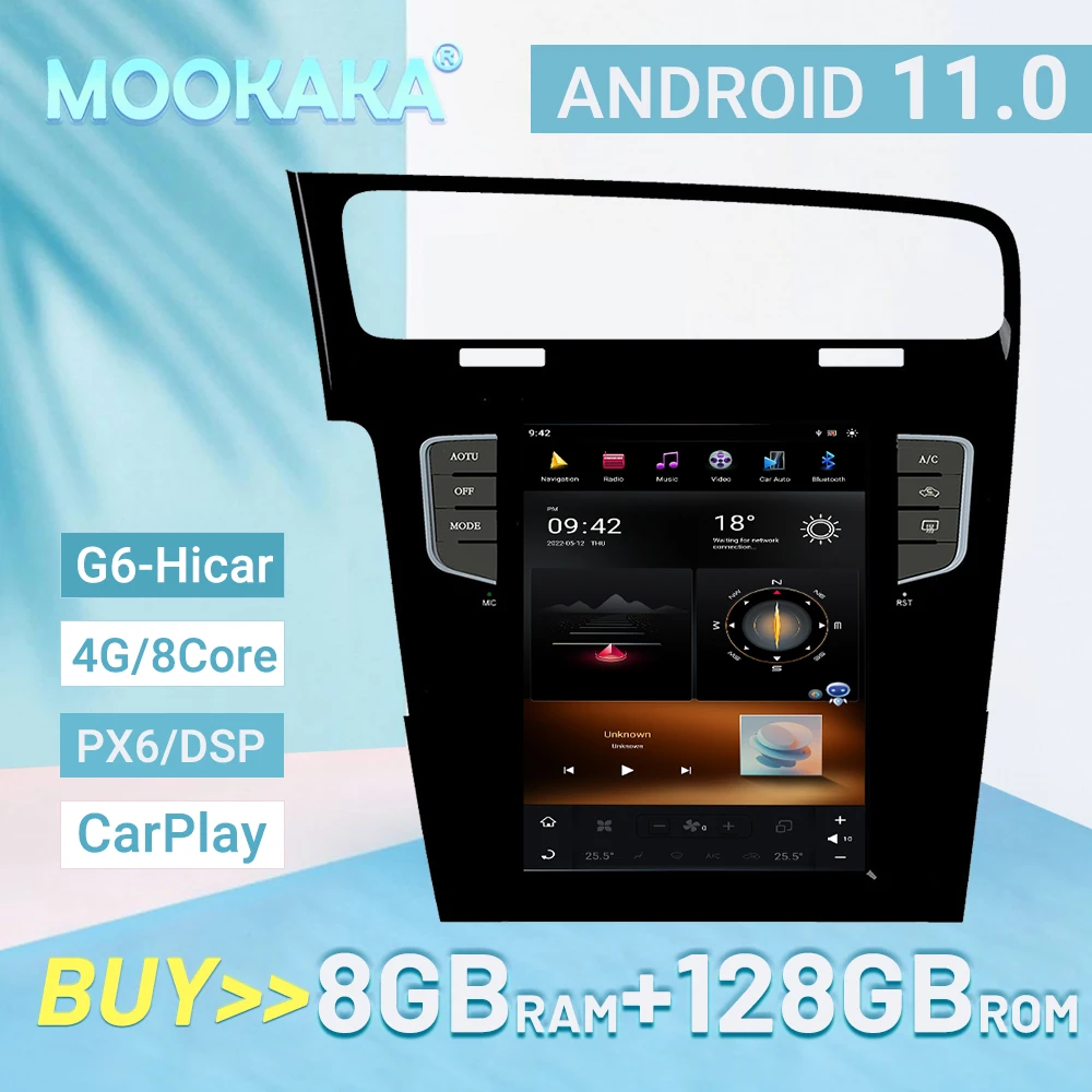 

Android 11 For Volkswagen VW GOLF 7 2014-2018 HI-car Car radio Player GPS Navigation Voice control PX6/G6 128GB 4GLET 8core