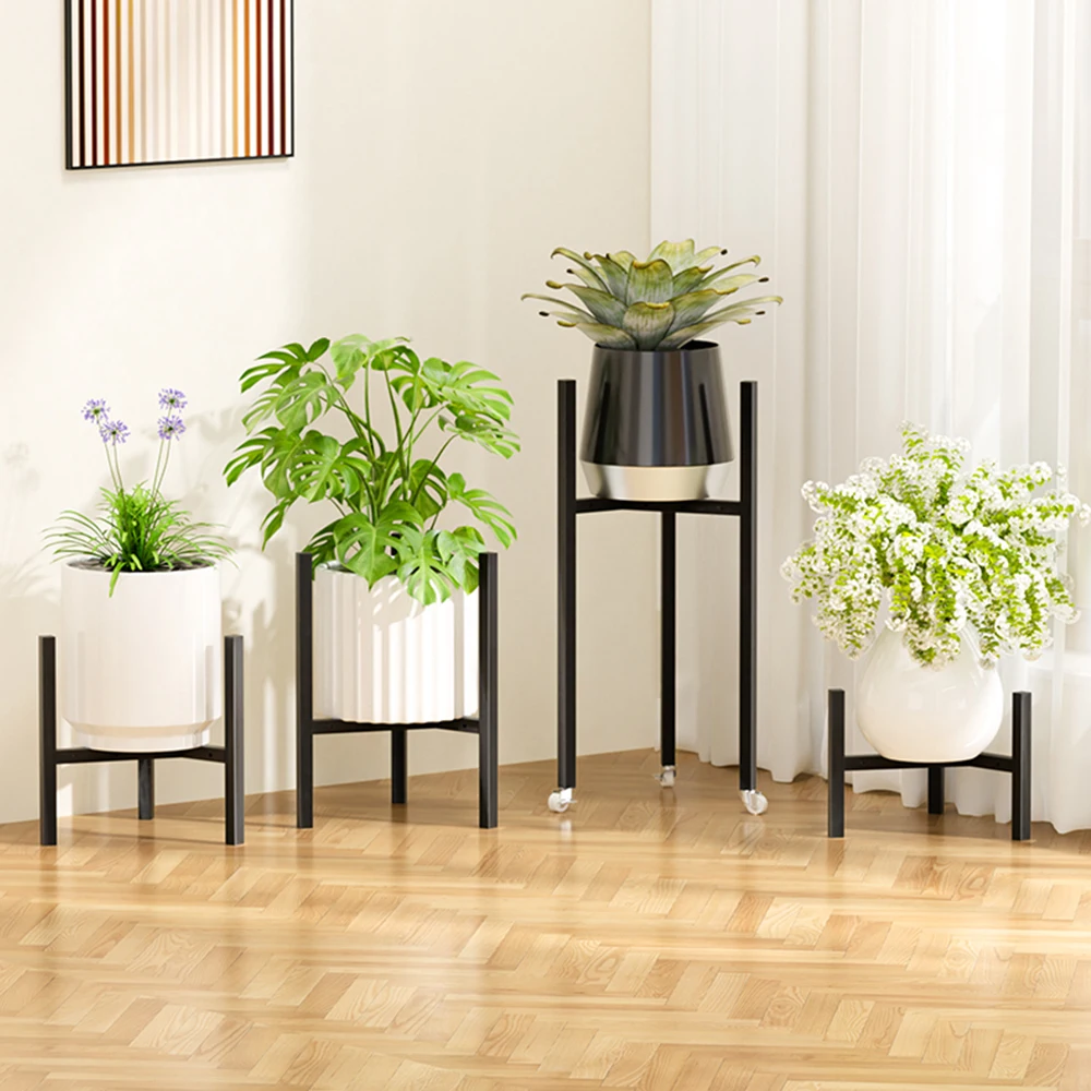 Floor type Metal Flower Pot Tray Shelf Living Room Balcony Flower Pot Storage Shelf Rack Width Adjustable
