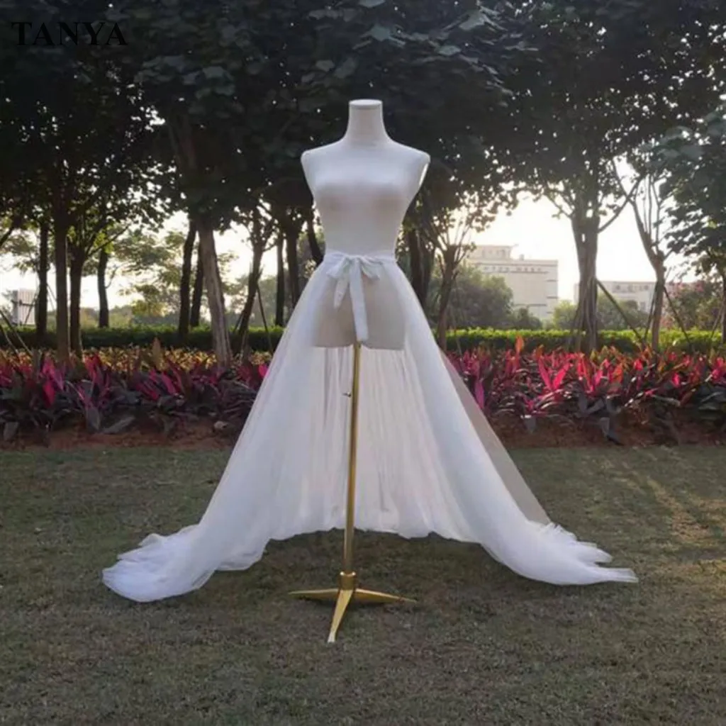 

Four Layers Tulle Wedding Dress Removable Train Romantic Detachable New Fashion Bridal Decorate Accessories Customize YSAN1715