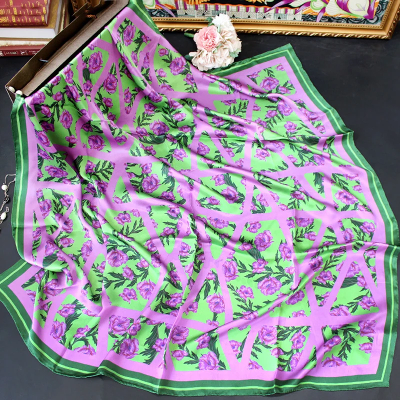 

Женский атласный шарф из шелка тутового шелкопряда, 106 × 106 см