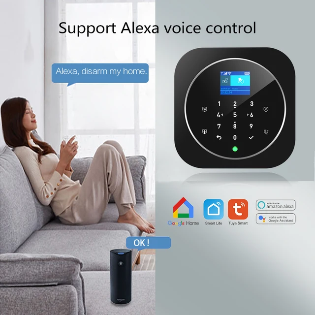 16-Piece Home Security Alarm System - WiFi/4G, No Monthly Fee, App Alerts, Works With Alexa/Google