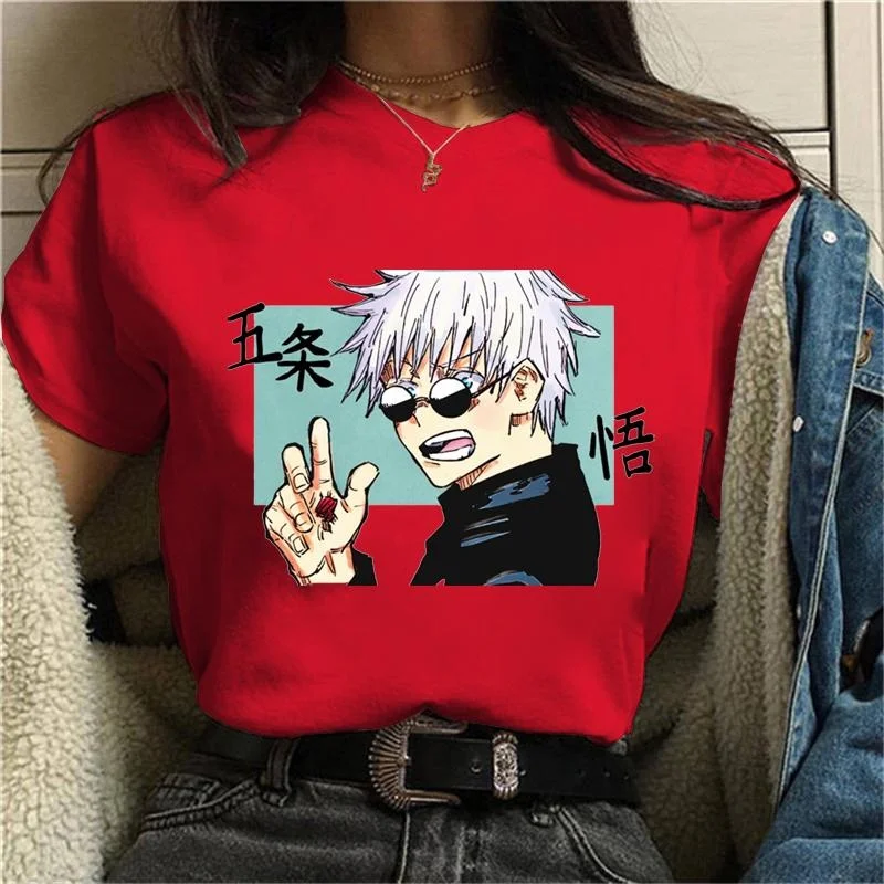 thumbnail image 1 of Camiseta de manga corta Satoru Gojo, camiseta informal de cuello redondo, ropa de calle de moda, camisetas Harajuku de Anime, 1 of 5