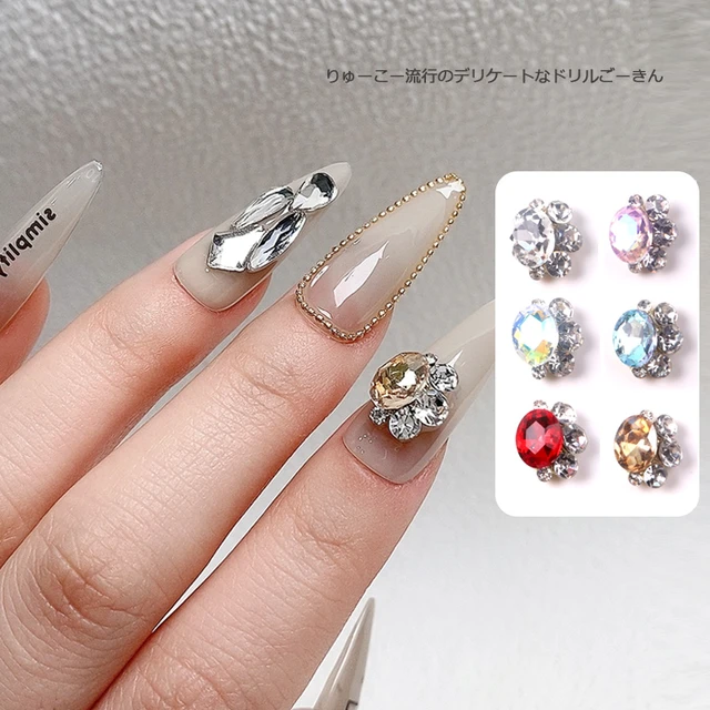 TSZS 2023 New 10PCS/Lot New Colors Nail Jewelry Diamond Alloy Nail