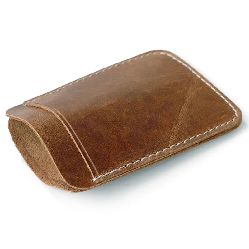 Credit Card Holder Metal Money Clip Thin Genuine Leather Money Clip Mini Wallet Men Credit Card Slot Slim Bills Metal Cash Clamp for Man Small Billfold Holder