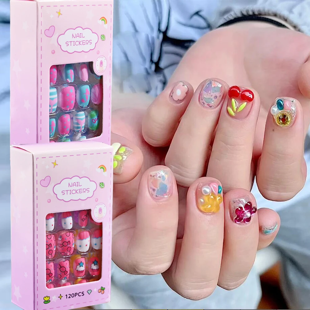 Etereauty Fake Nails Short Nail Nails Acrylic False Tips Kids Small Nail  Artificial Coffin Clear White Sticker French - Walmart.com