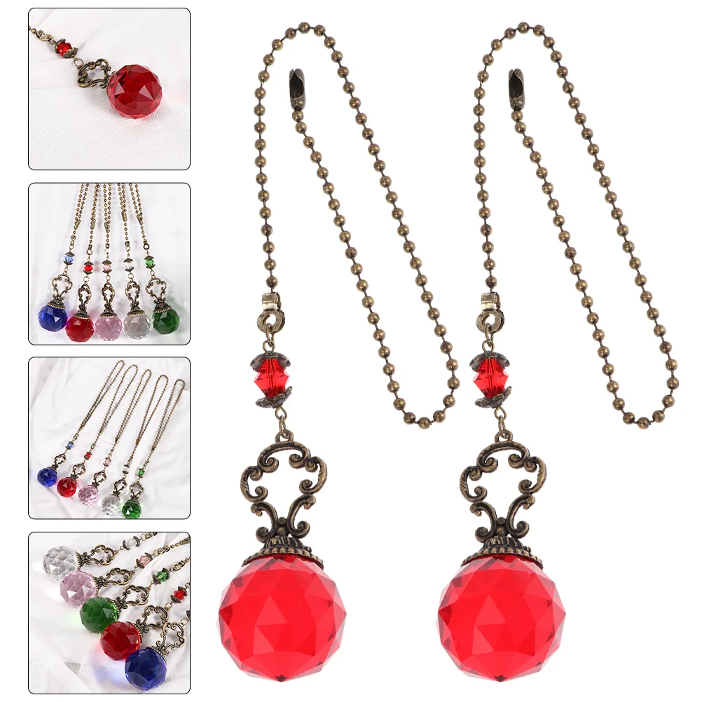 

2 Pcs Chandelier Fan Light Hanging Chain Crystal Extender for Ceiling Iron Pendants