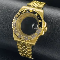 Premium GMT Watch Case with Bidirectional Sapphire Bezel and Slide Buck, 40MM, 5Bar Water Resistance for Case diameter 40mm (45)