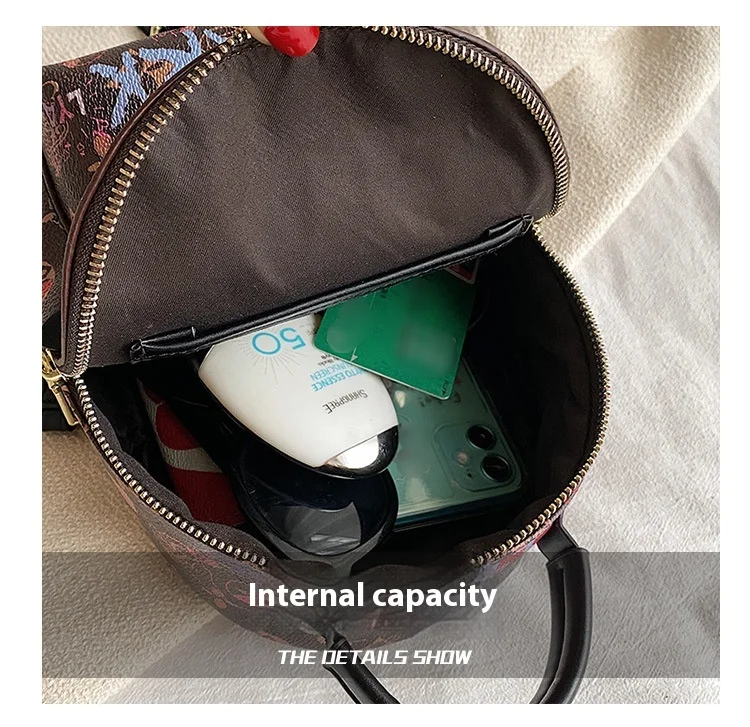 Stylish Graffiti Printed Backpack For Women Cute Bear School Bag_voghion.com