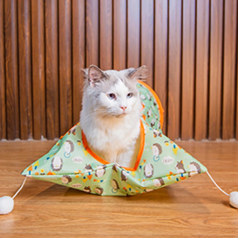 

Туннель для кошек Bag, туннель для домашних животных, котят, маленькая животная, игрушка для кошек, интерактивные игрушки для пазлов, тренировок и бега