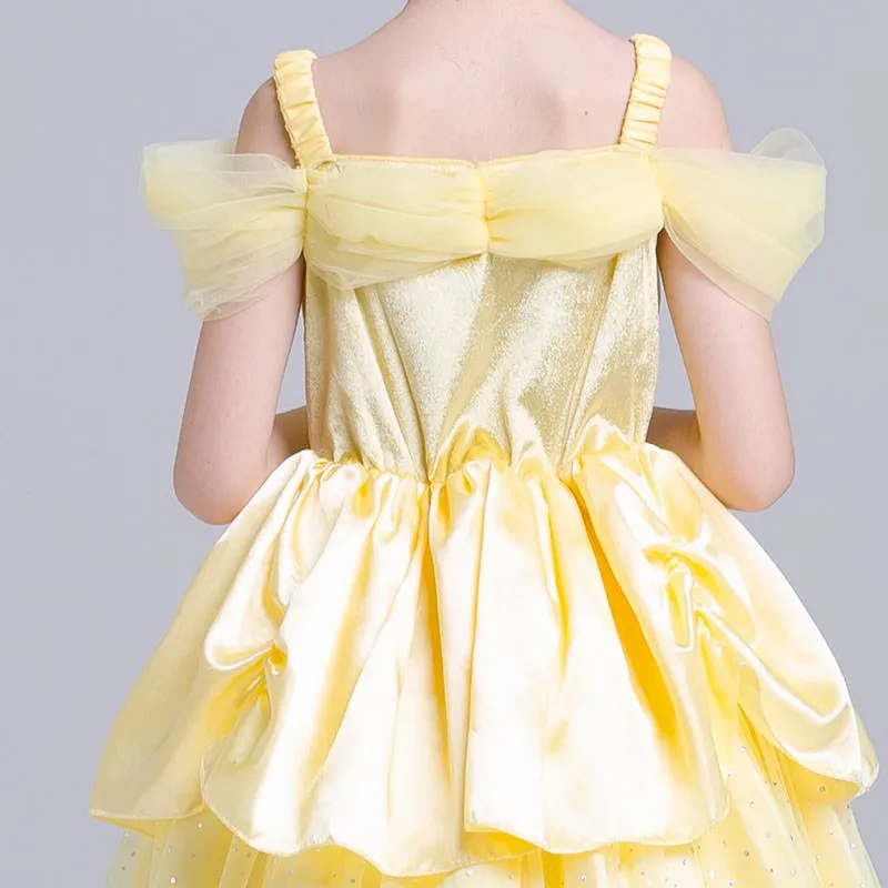 Girl Belle Princess Dress Kids Beauty and The Beast Costume Girl Baby Christmas Princess Birthday Party Fancy Dress 2-10 Years