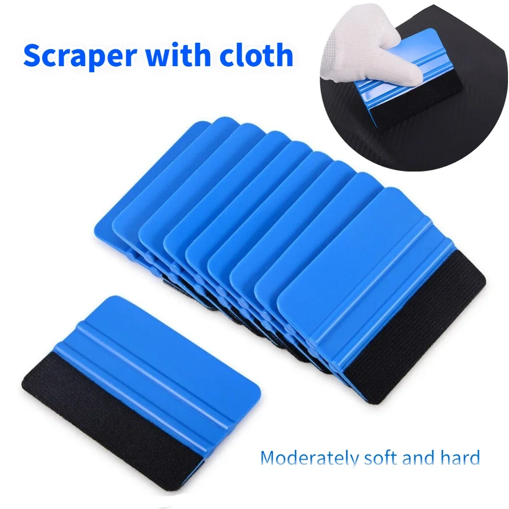 1Pcs car acessories Auto Styling Vinyl Fiber Window Ice Remover Cleaning Wash Car Scraper With Felt Squeegee Tool Film Wrapping 2