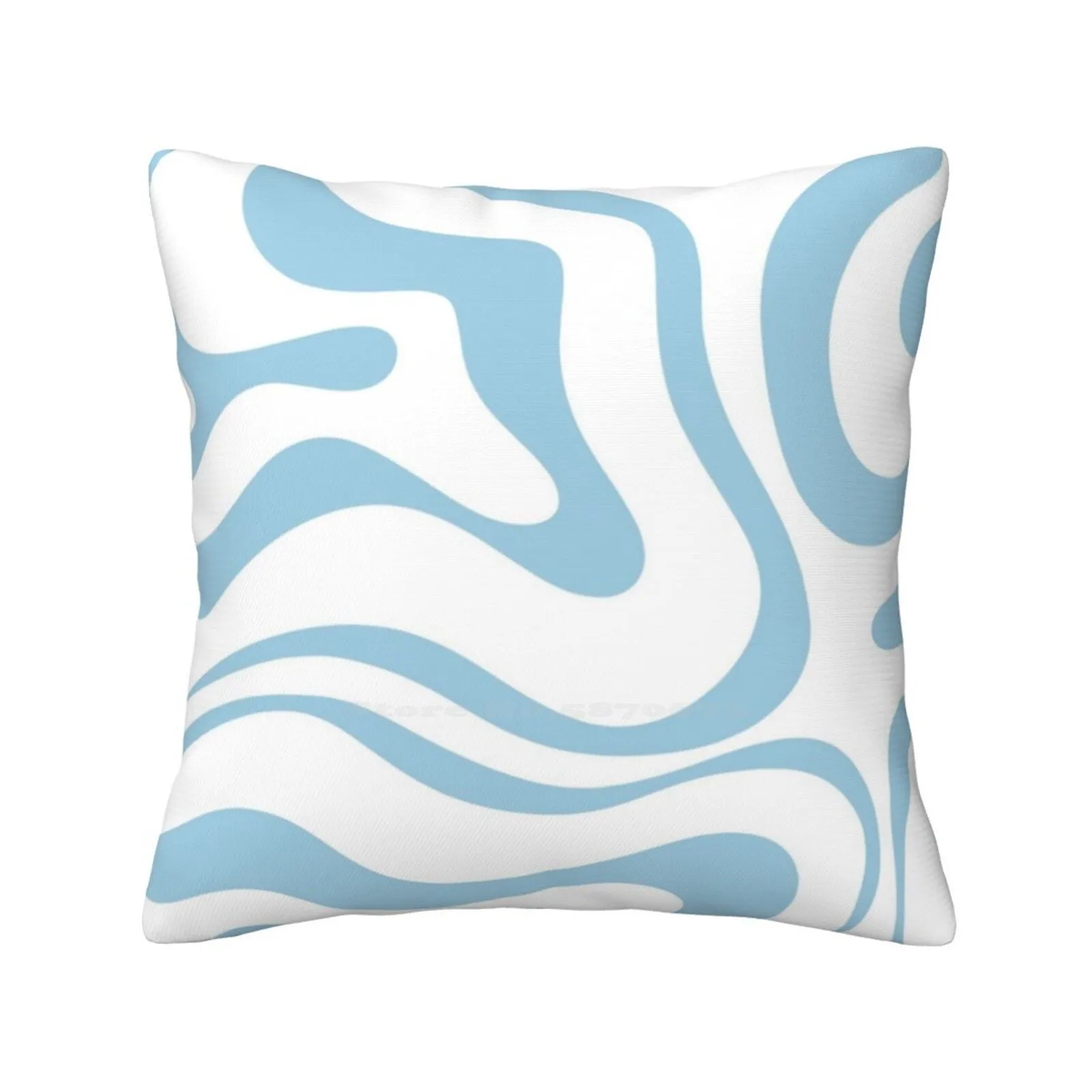 

Ретро современный жидкий завиток абстрактный узор квадратный в белом и голубом цвете спальня офис обнимательная наволочка абстрактный узор ретро